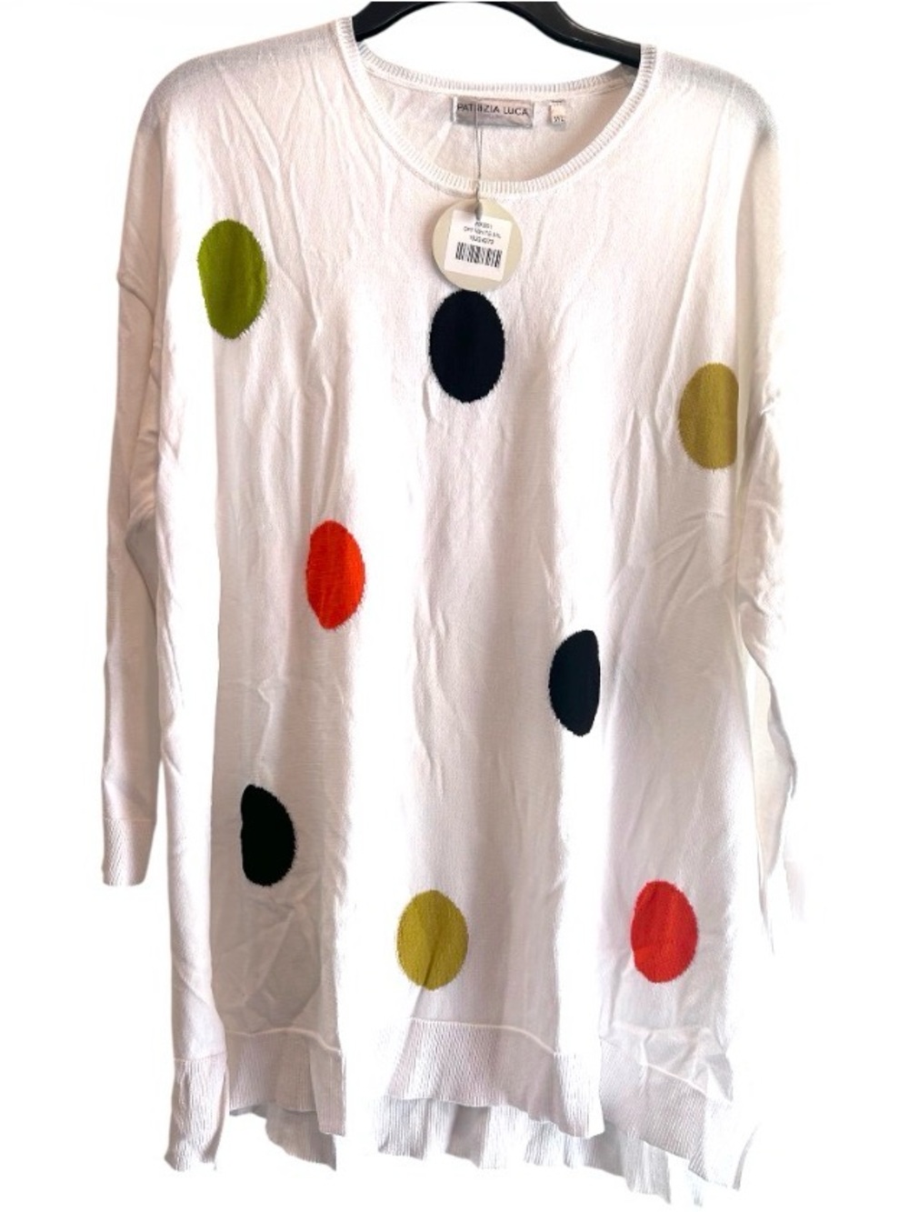 Patrizia Luca Off-White Sweater with Colorful Polka Dots Size  M/L